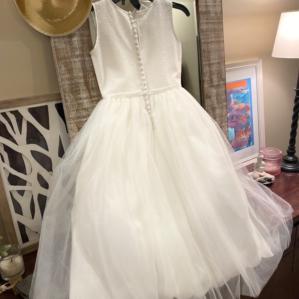 Formal Communion Ivory Dress with Sequins